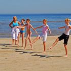 Gymnastikunterricht am Strand