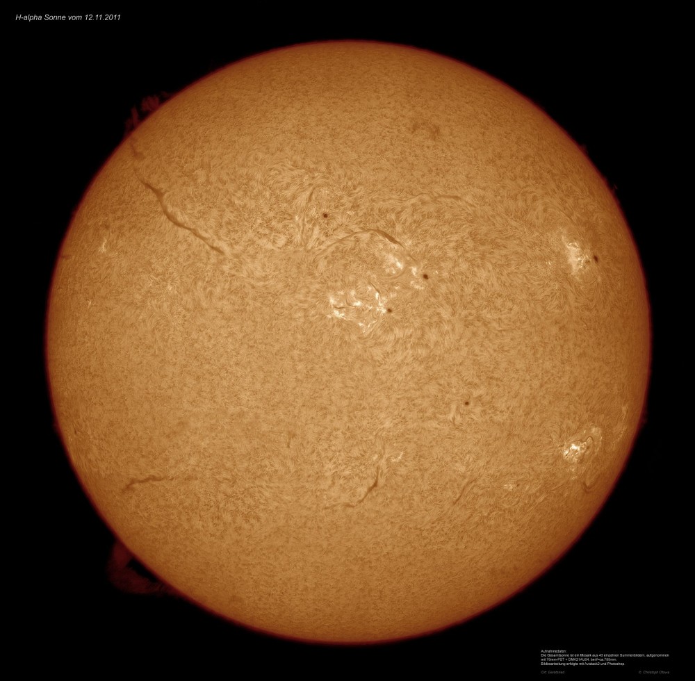 H-alpha-Sonnenmosaik v. 12.11.2011