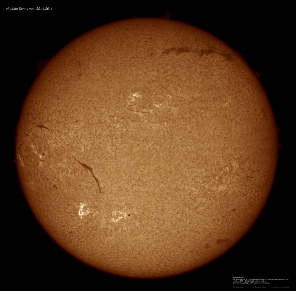 H-alpha-Sonnenmosaik v. 20.11.2011