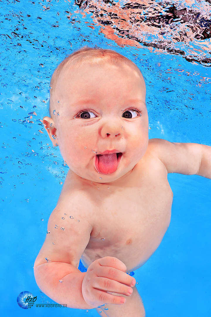 H2OFoto.de - Baby taucht beim Babyschwimmkurs