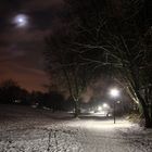 Haaner Bachtal bei nächtlichem Schnee