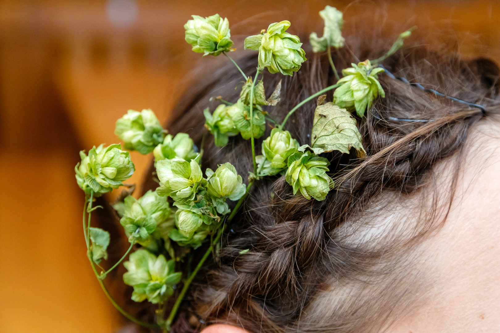 Haarschmuck (echter Hopfen)