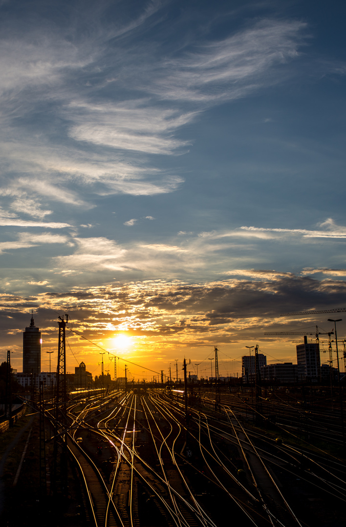 Hackerbrücke München - Sonnenuntergang