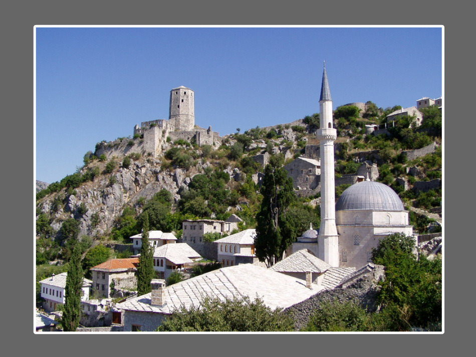 Hadzi Alija mosque, and fortress in Pocitelj