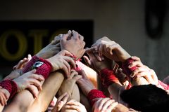 Hände der  Castellers