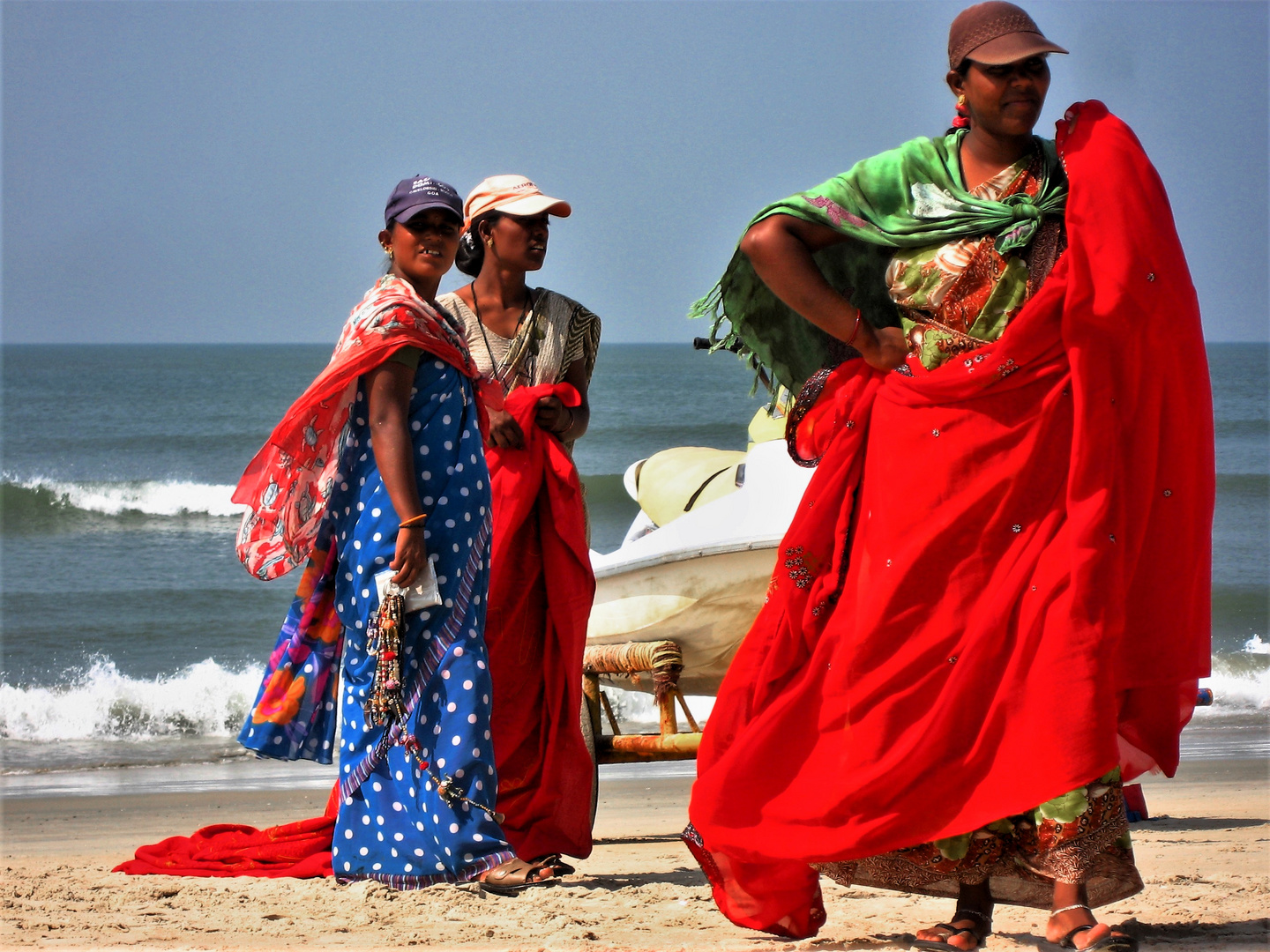 Händlerinnen am Strand in Goa