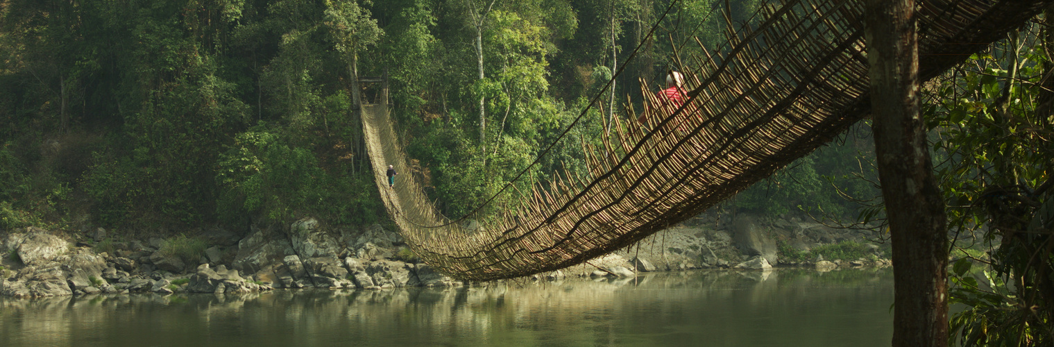 Hängebrücke in Arunashal Pradesh, NO-Indien