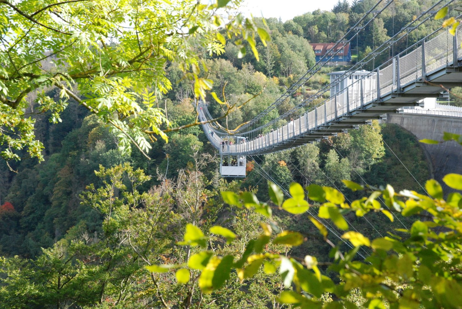 Hängebrücke Rapbodetalsperre. 