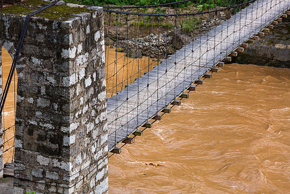 Hängebrücke über den Hengjiang River