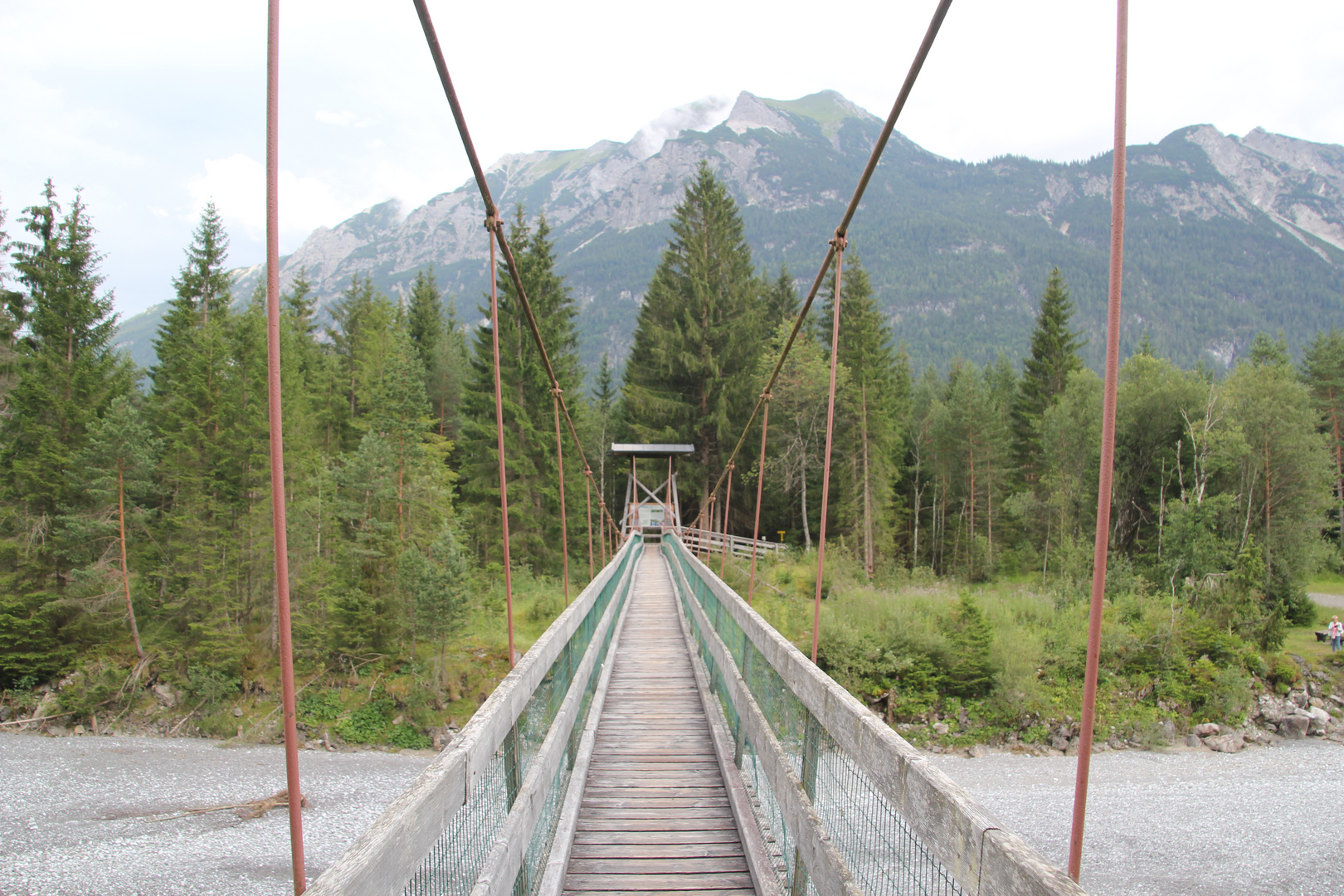 Hängebrücke über den Lech im Allgäu