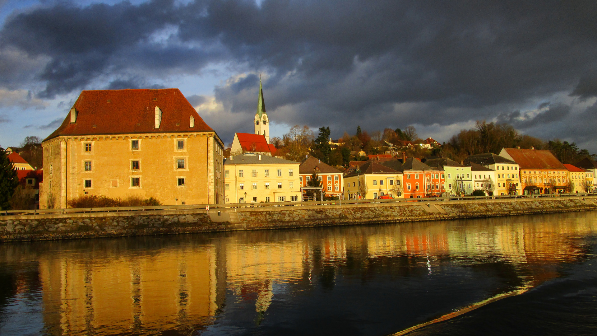 Häuser am Abend