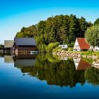 Häuser und Bootshäuser am Schweriner See