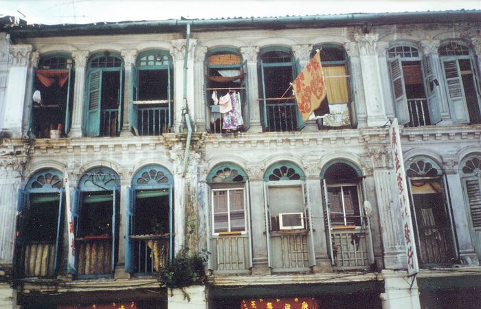 Häuserfassade in Chinatown Singapur, 1988