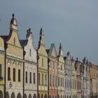 Häuserfassaden am Marktplatz in Telc