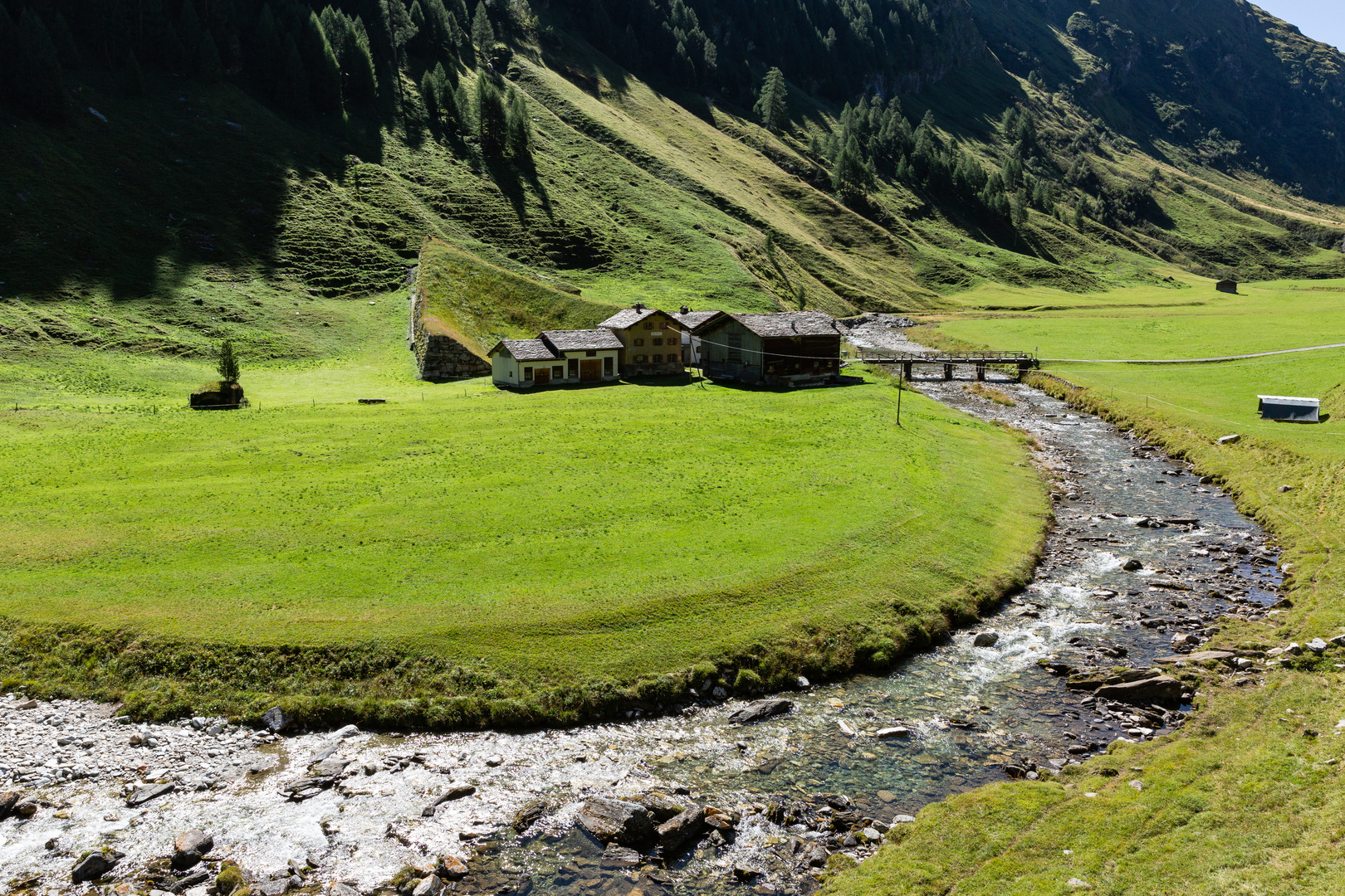 Häusergruppe im Val Madris...