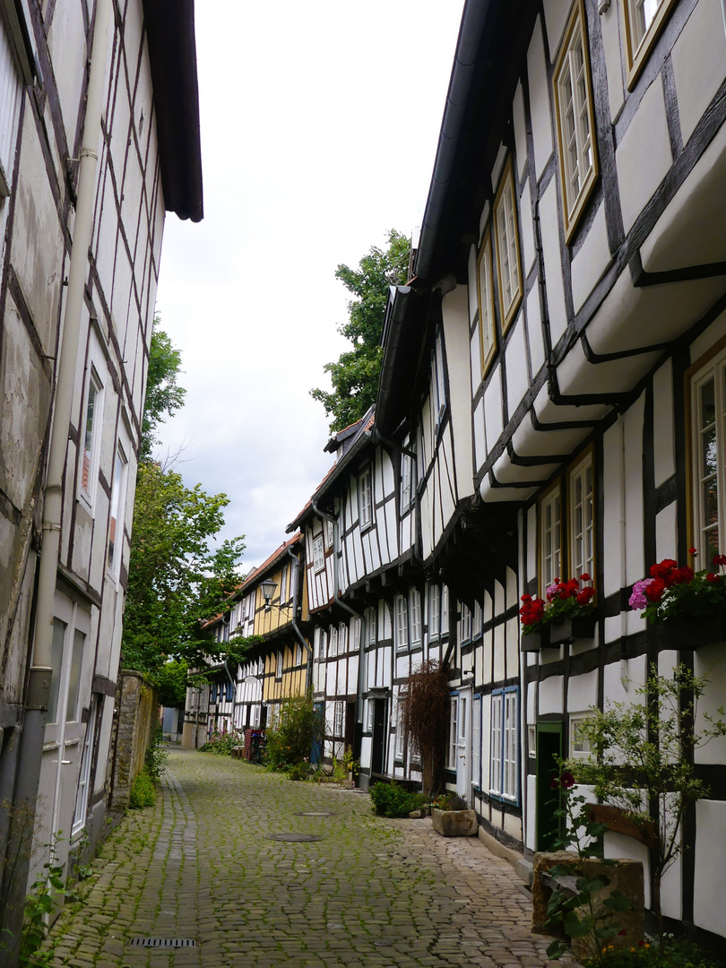 Häuserreihe in der Altstadt von Detmold