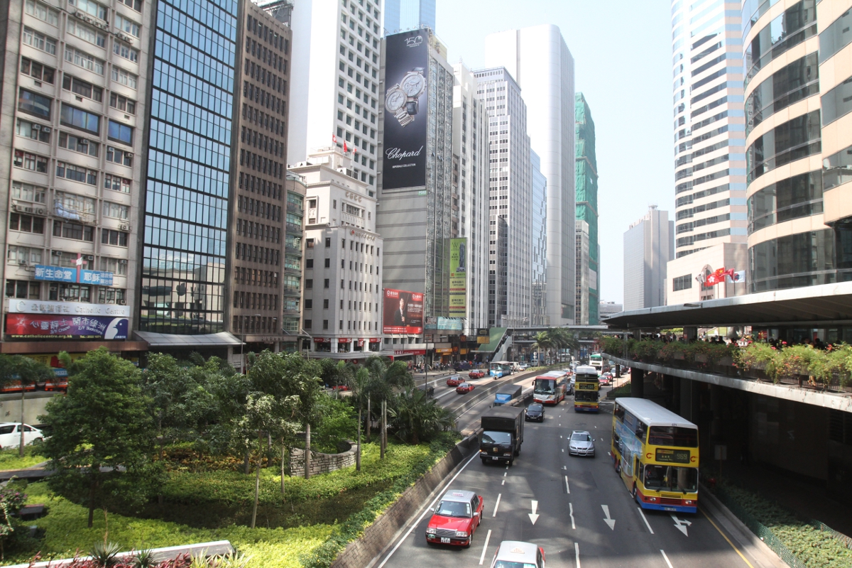 Häuserschlucht in Hong Kong