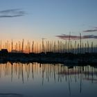 Hafen bei Sonnenuntergang