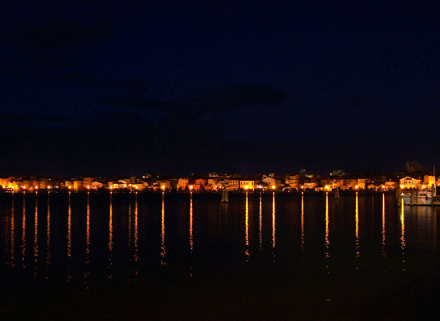 Hafen Chioggia bei Nacht