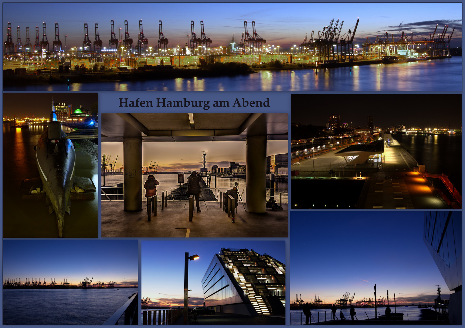 Hafen Hamburg am Abend 