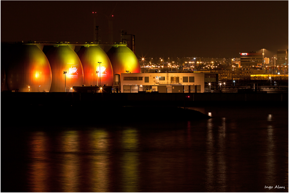 Hafen Hamburg bei Nacht