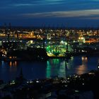 Hafen Hamburg vom Michel fotografiert