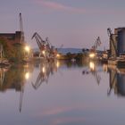 Hafen Hildesheim in der Abenddämmerung