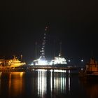 Hafen Hvide Sande in Dänemark bei Nacht