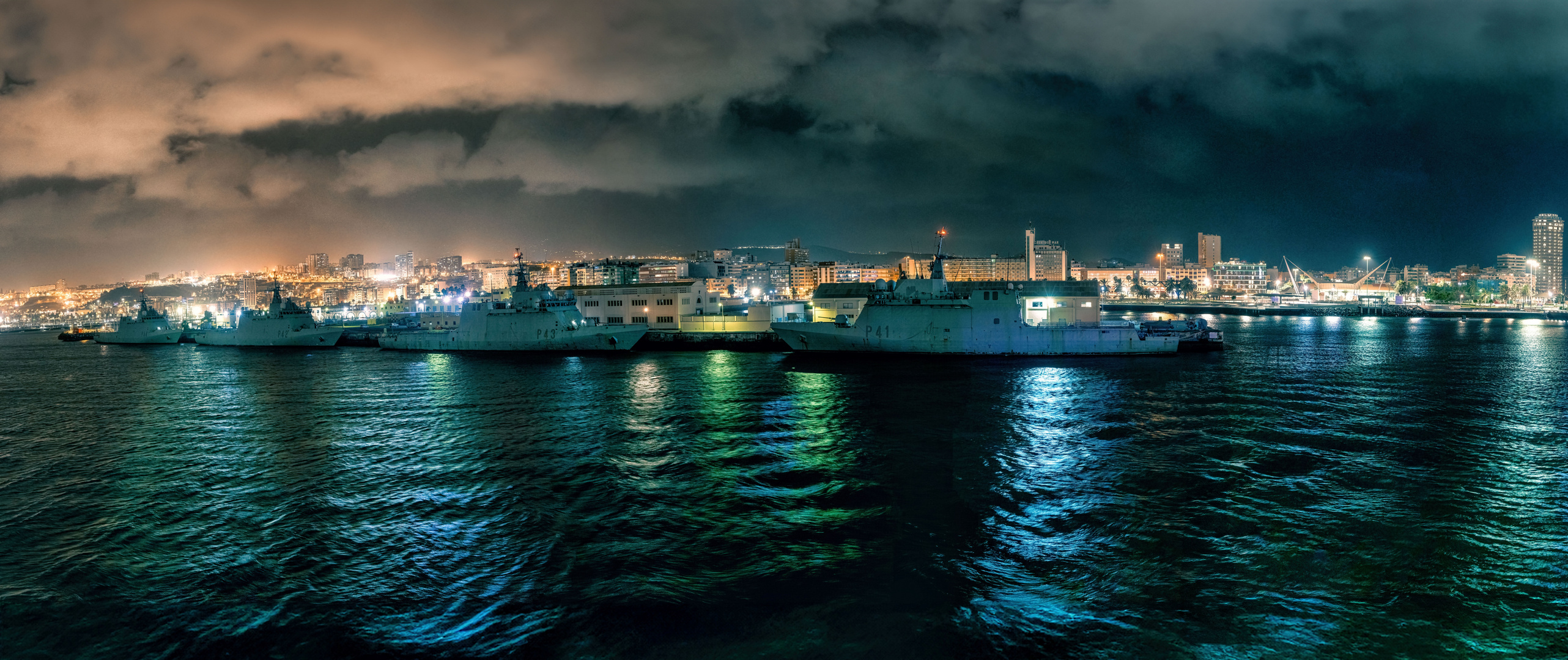 Hafen Las palmas de gran canaria - Nacht Panorama