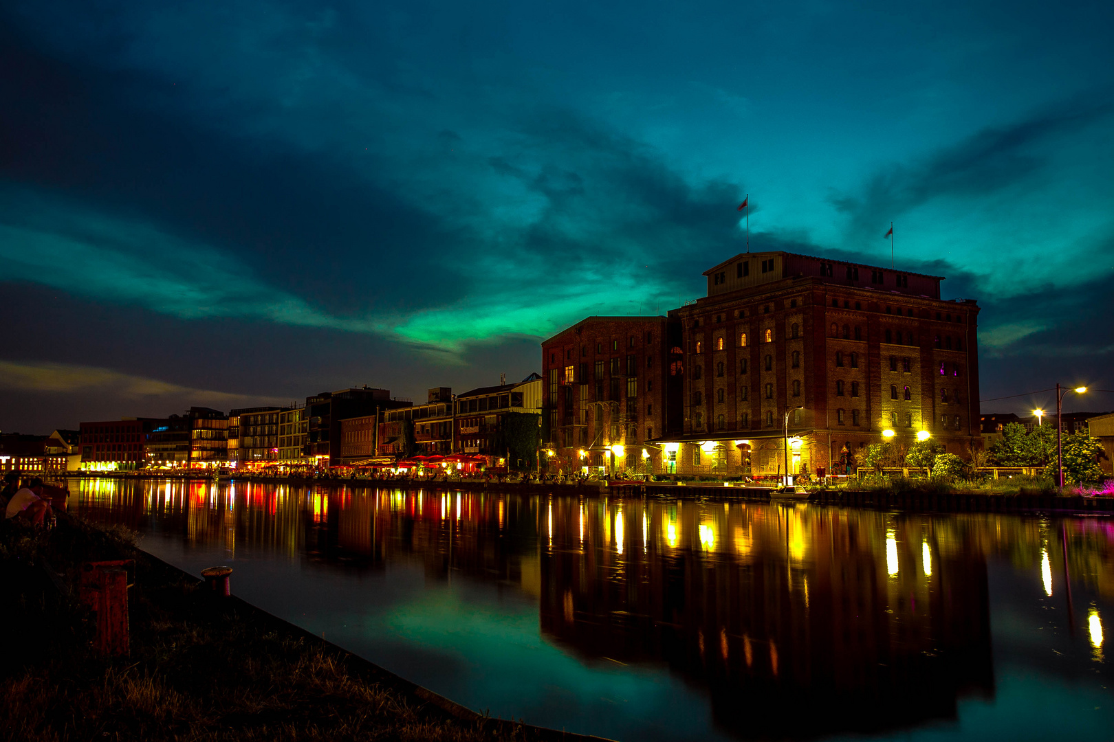 Hafen Münster bei Nacht