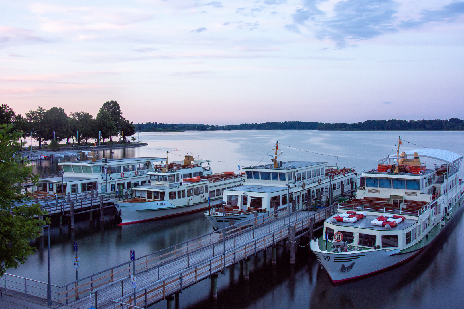 Hafen Prien am Chiemsee am Abend