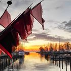 Hafen Stagnieß im Sonnenuntergang