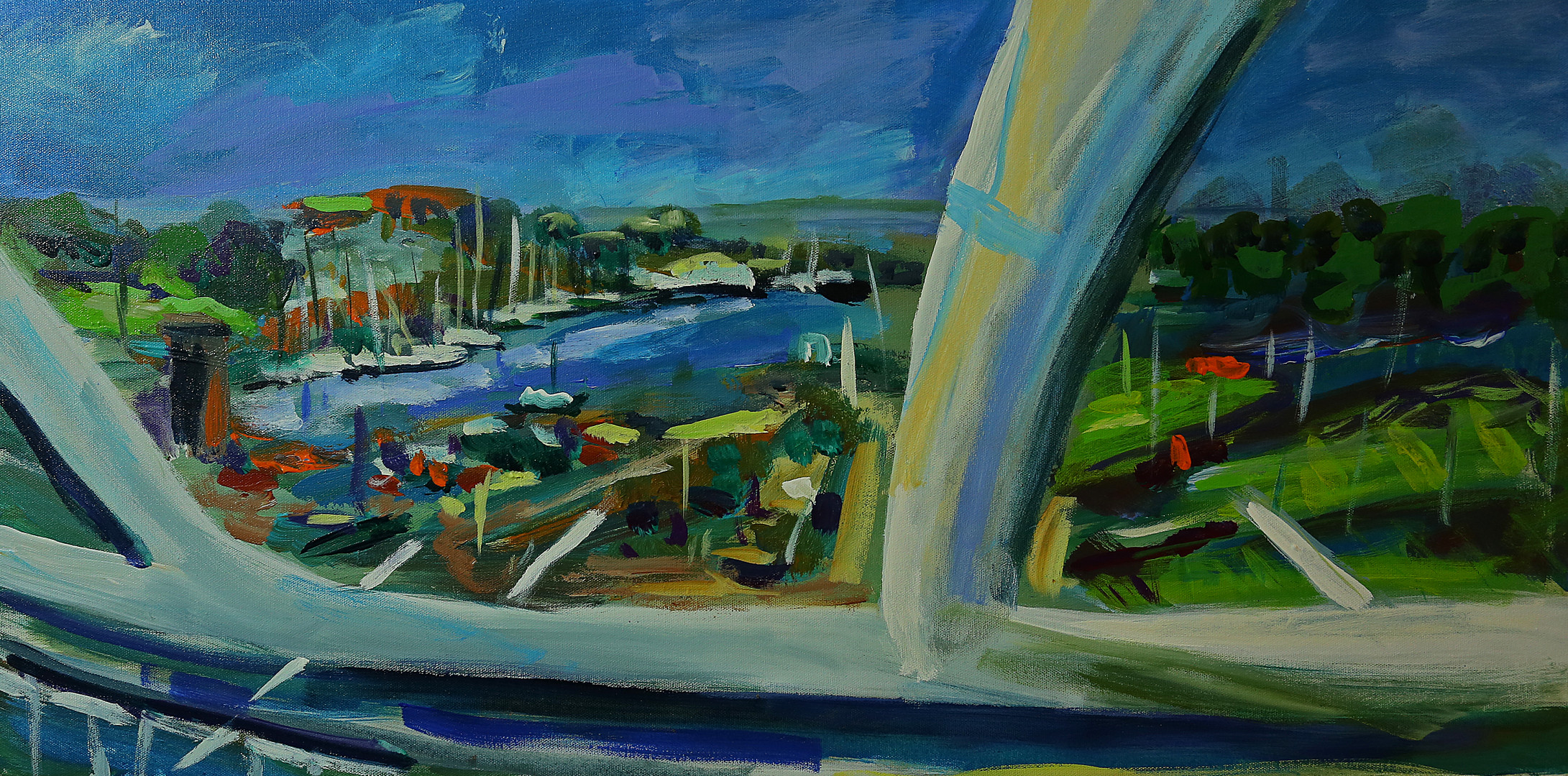 Hafen von Bensersiel in Acryl