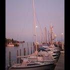 Hafen von Meersburg bei Vollmond