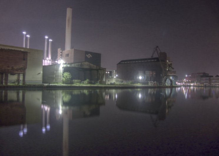 Hafen von Münster bei Nacht