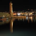 Hafen von Rethymnon bei Nacht.