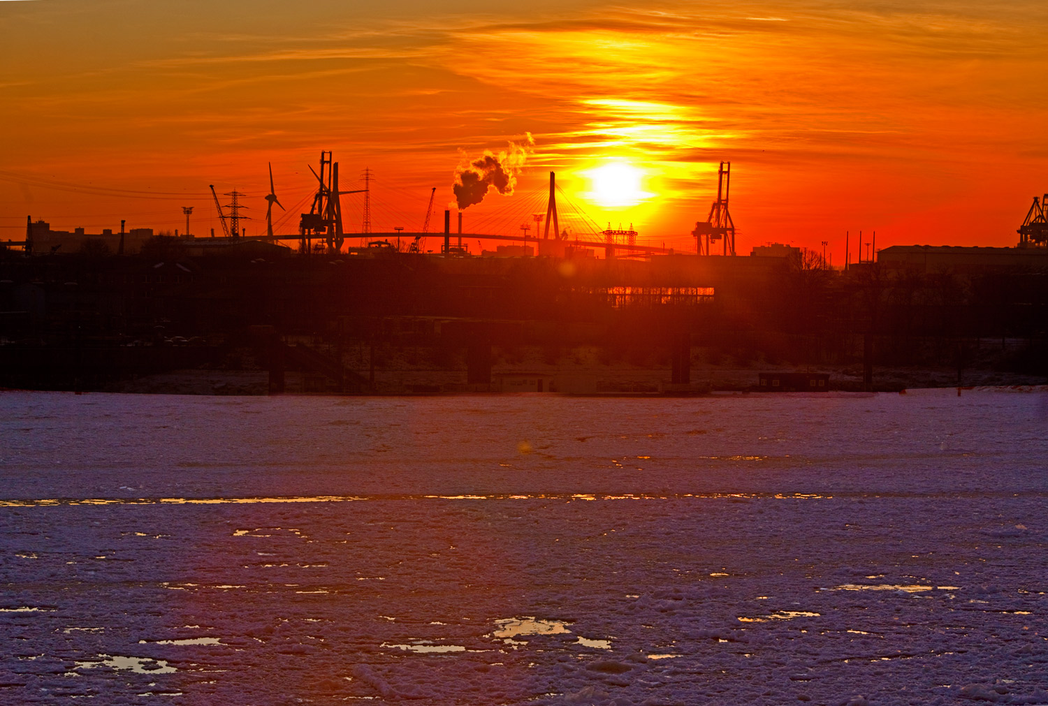 Hafen-Winter-Sonne