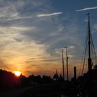Hafen Wischhafen bei Sonnenuntergang