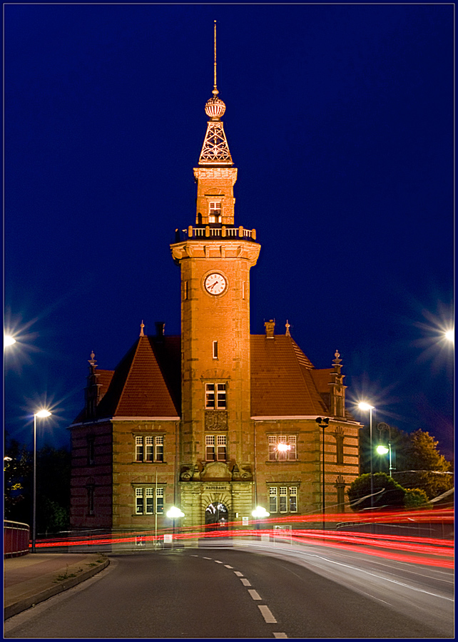 Hafenamt Dortmund bei Nacht