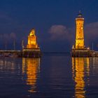 Hafeneinfahrt Lindau nach Sonnenuntergang