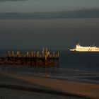 Hafeneinfahrt Wyk/Föhr bei Sonnenuntergang