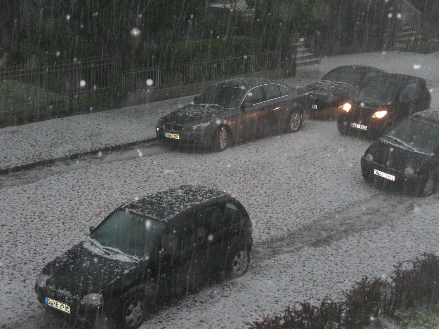 Hagel gestern in Düsseldorf