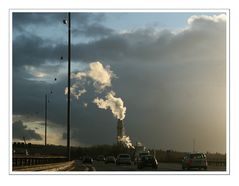 Hagelwolken über der A7