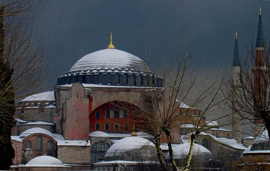 Hagia Sophia Istanbul im Schnee