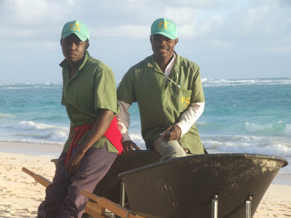 Haitianische Strandarbeiter