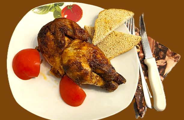 halbes Hähnchen.