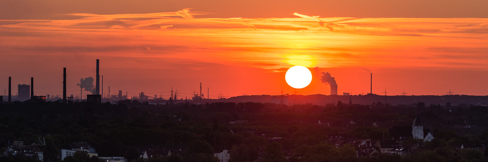 Halde Rheinelbe, Sonnenuntergang im Ruhrgebiet-02