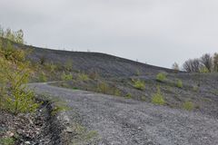 Haldenmotive, hier: auf dem Weg zum Plateau der Halde Göttelborn