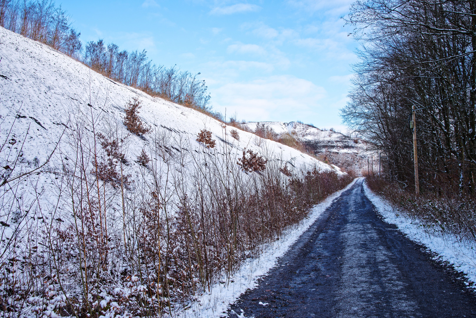 Haldenmotive, hier: Auf dem Weg zum Plateau der Halde Lydia Camphausen (Saarland) (2)