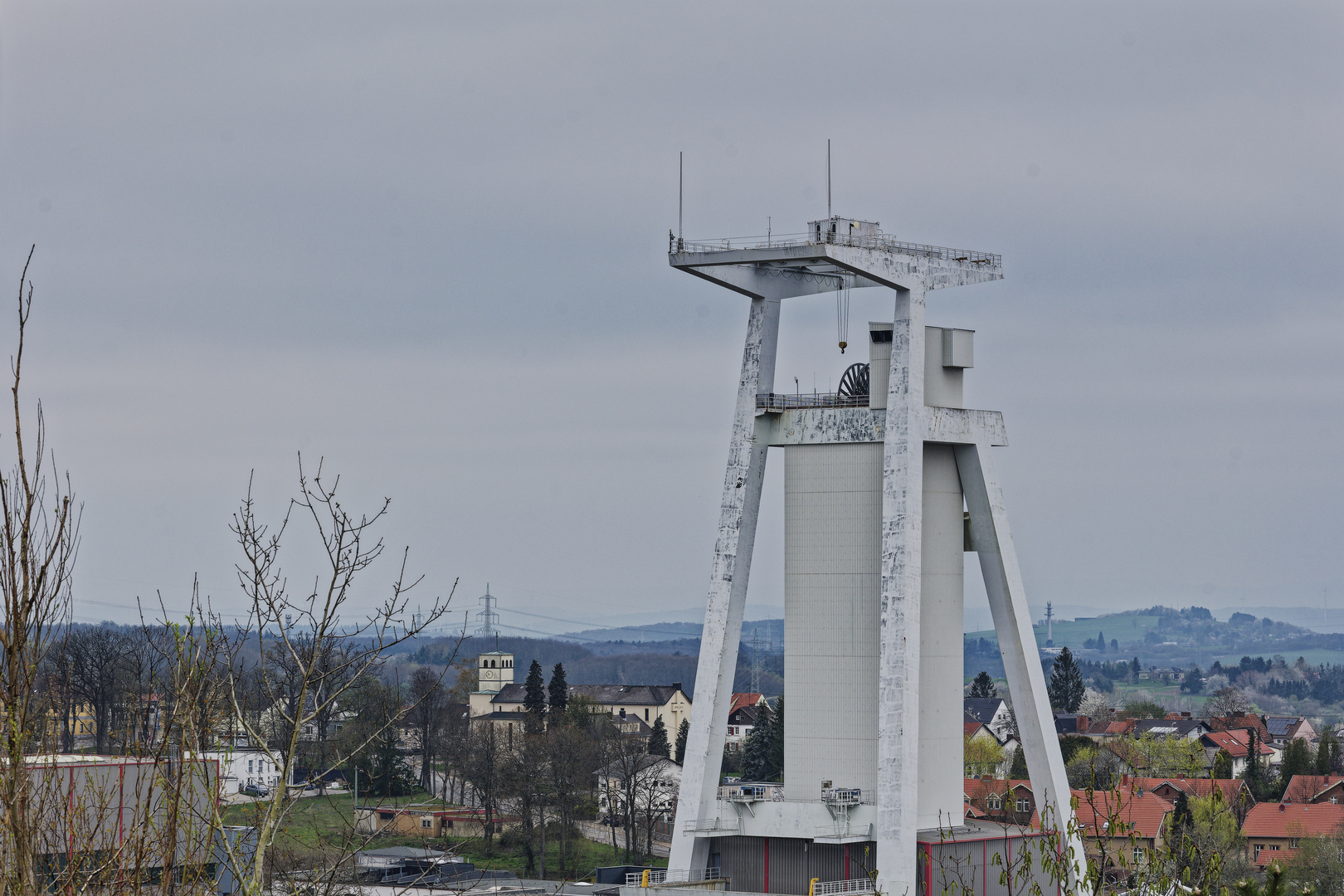 Haldenmotive, hier: Blick vom Plateau der Halde Göttelborn auf den Weißen Riesen 